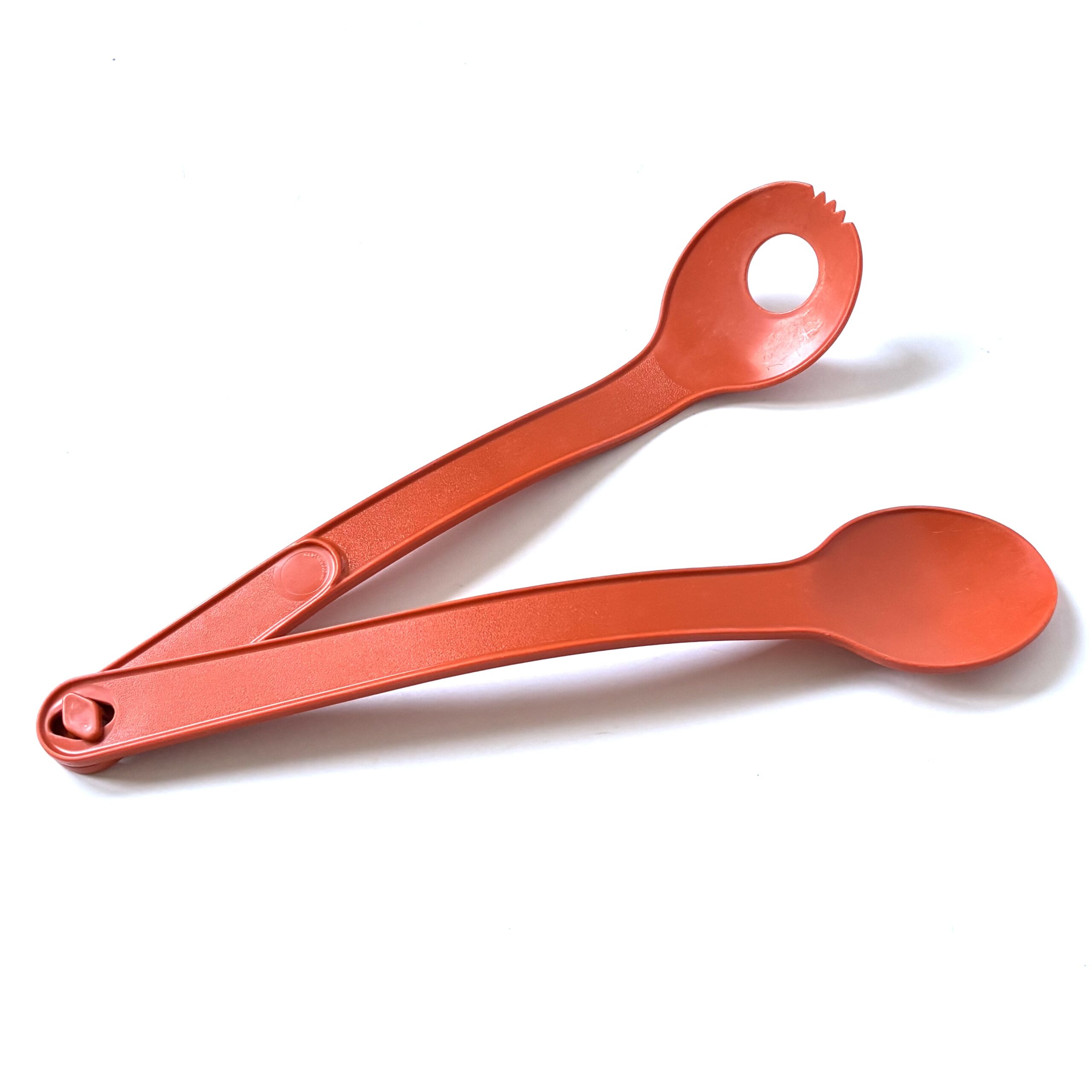 Vintage slabestek 2-delig van Tupperware met in elkaar grijpende handgrepen uit de jaren 70