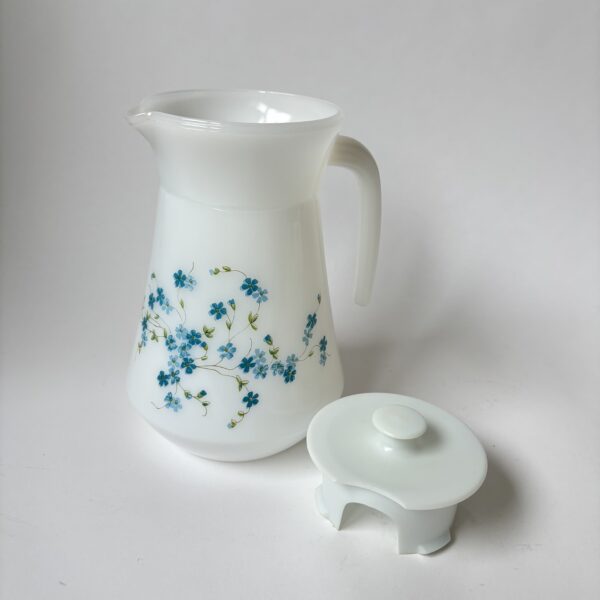 Kan Arcopal Veronica - wit opaalglas met een vergeet-mij-nietjes bloemenpatroon - inhoud 1 liter (3)