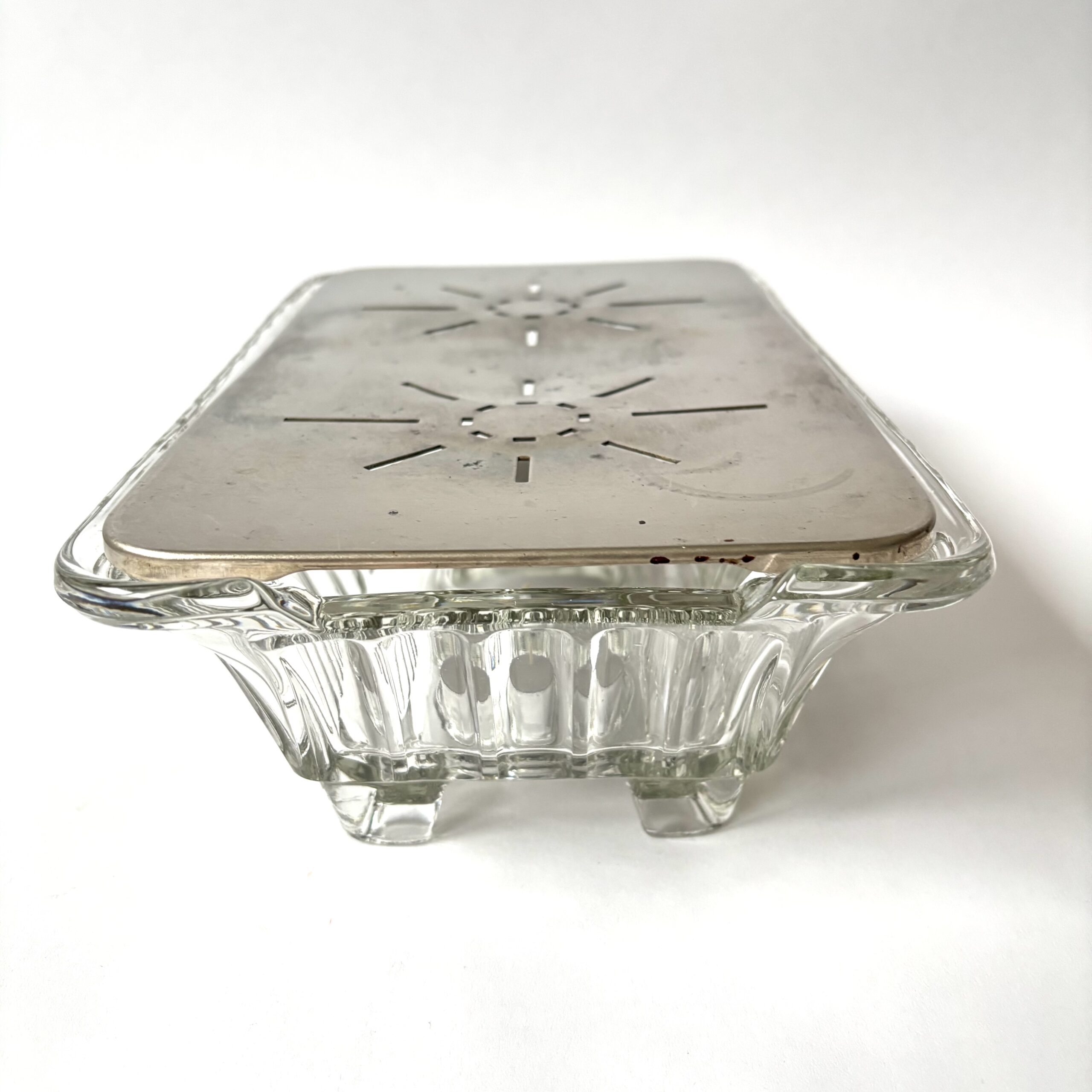 Rechaud van glas met een RVS warmhoudplateau (2) Rechaud van glas met een RVS warmhoudplateau (2)