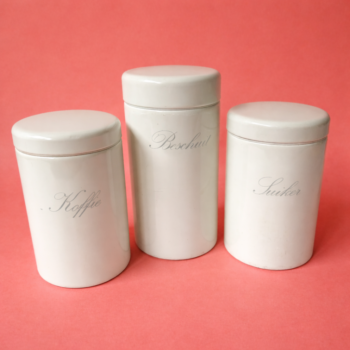 Vintage voorraadblikken Koffie, Suiker en Beschuit (met lift) van Brabantia