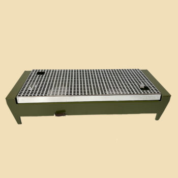 Vintage 2 pits warmhoudplaat/rechaud van Brabantia in een mooie olijfgroene kleur