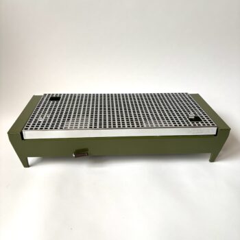 Vintage 2 pits warmhoudplaat/rechaud van Brabantia in een mooie olijfgroene kleur