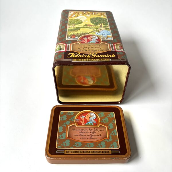 Blik Kanis & Gunnink 4 seizoenen winter - lente - zomer - herfst afm. 21x11,5x9 cm (5) Blik Kanis & Gunnink 4 seizoenen winter - lente - zomer - herfst afm. 21x11,5x9 cm (5)