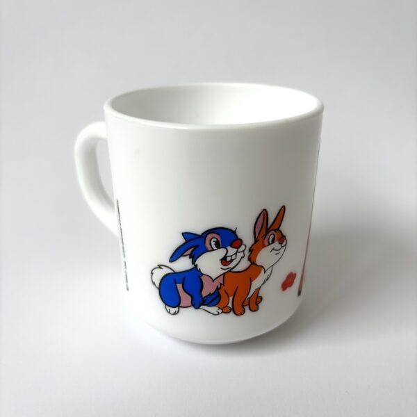 Mok Arcopal France Bambi uit 1987 - inhoud 200 ml (2) Vintage Bambi mok/beker van Arcopal France (opaalglas) uit 1987