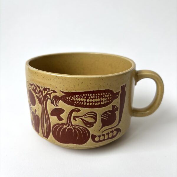 Soepkommen (groot) met afbeeldingen van groenten - inhoud 450 ml - 2 stuks (2) Vintage grote soepkommen met rondom gedecoreerd met groenten