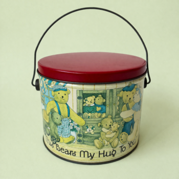 Vintage decoratief blik/trommel This Bears My Hug To You uit 1992