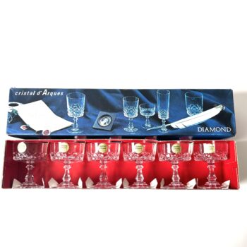 Vintage Coupes Liqueur Cristal D'Arques Diamond in originele doos