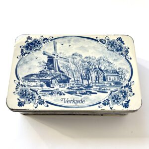 Vintage blik/koekjestrommel Hollandse Molen van Verkade