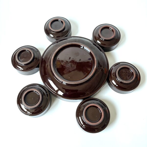 Snackset Fat Lava (7-delig) - bruin-geel keramiek - diameter 17 en 7,5 cm (5) Snackset Fat Lava (7-delig) - bruin-geel keramiek - diameter 17 en 7,5 cm (5)