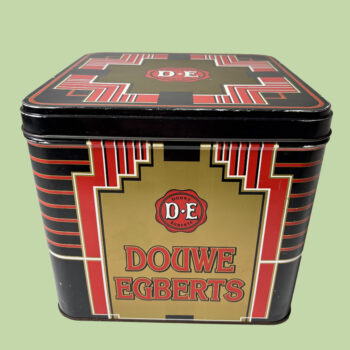 Vintage Douwe Egberts winkel/horeca voorraad blik/trommel