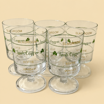 Vintage Irish Coffee glazen op voet