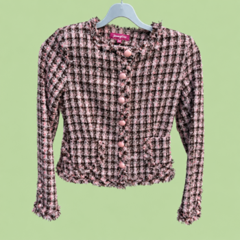 Vintage blazer Jennyfer met licht roze knopen en binnenvoering