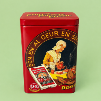 Vintage blik/bewaar bus Douwe Egberts Koffie, een en al geur en smaak!